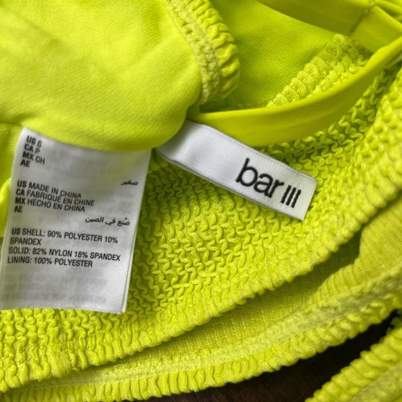 Bar III Cut Out One Piece Swimsuit Size S Chartreuse Lime Green Neon Monokini - Picture 13 of 16